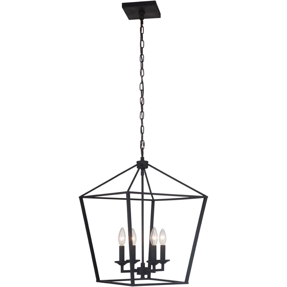 Craftmade Lighting-52935-FB-Flynt - Four Light Medium Foyer in Transitional Style - 16 inches wide by 23.25 inches high   Flat Black Finish