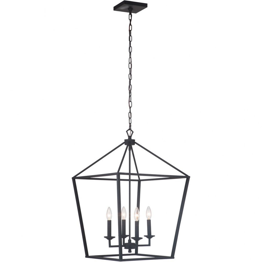 Craftmade Lighting-52936-FB-Flynt - Four Light Large Foyer in Transitional Style - 19 inches wide by 29 inches high   Flat Black Finish