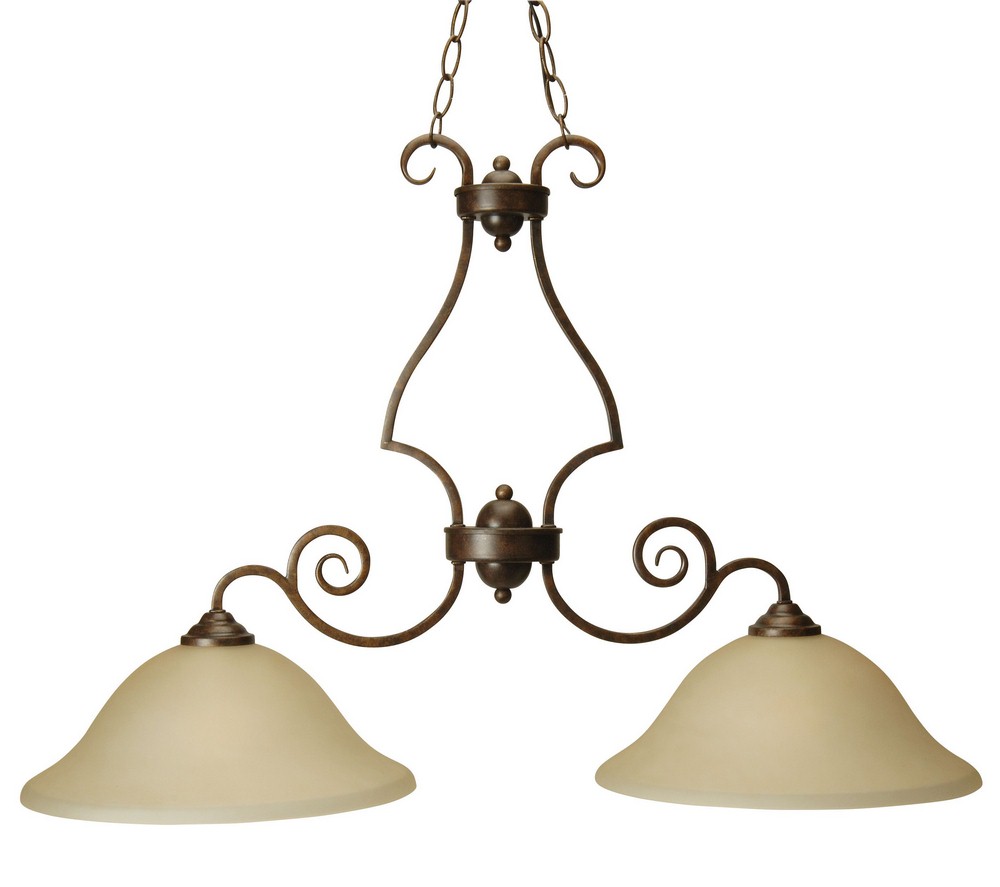 Craftmade Lighting-7136PR2-Cecilia - Two Light Island - 36 inches wide by 24 inches high Peruvian Bronze  Cecilia - Two Light Island - 36 inches wide by 24 inches high