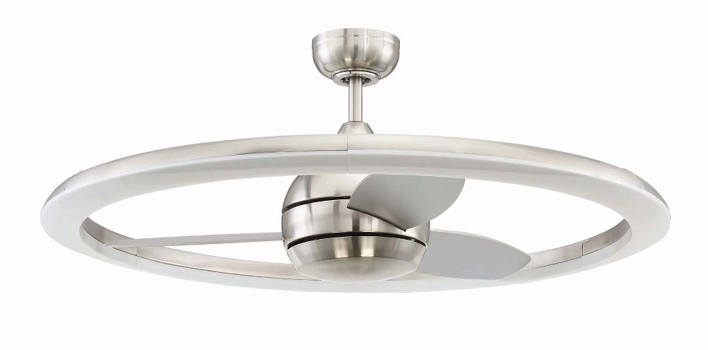 Craftmade Lighting-ANI36BNK3-Anillo - 36 Inch Ceiling Fan with Light Kit   Brushed Polished Nickel Finish with Brushed Nickel Blade Finish with Frost Acrylic Glass