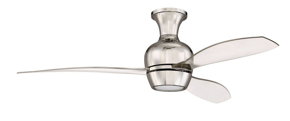 Craftmade Lighting-BRD52PLN3-UCI-Bordeaux - 52 Inch Ceiling Fan Polished Nickel Clear Polished Nickel Finish with Clear Acrylic Blade Finish with Frost White Glass