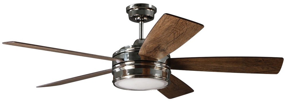 Craftmade Lighting-BRX52PLN5-Braxton - Ceiling Fan with Light Kit in Transitional Style - 52 inches wide by 15.07 inches high Polished Nickel  Polished Nickel Finish with Dark Cedar/Mesquite Blade Fin