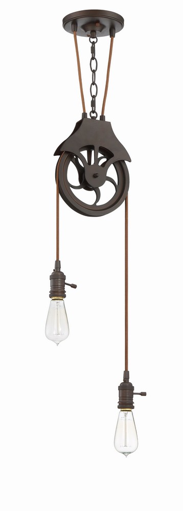 Craftmade Lighting-CPMKP-2ABZ-Design-A-Fixture - Two Light Keyed Socket Pulley Pendant Hardware - 7.5 inches wide by 98 inches high   Design-A-Fixture - Two Light Keyed Socket Pulley Pendant Hardware 