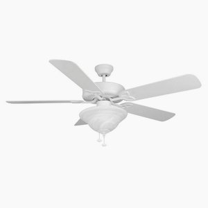 Craftmade Lighting-BLD52MWW5C1-Builder Deluxe - 52 Inch Ceiling Fan   Builder Deluxe - 52 Inch Ceiling Fan