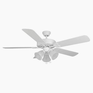 Craftmade Lighting-BLD52MWW5C3-Builder Deluxe - 52 Inch Ceiling Fan   Matte White Finish with Alabaster Glass