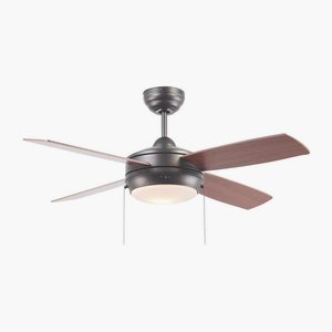 Craftmade Lighting-LAV44BN4LK-LED-Laval - 44 Inch Ceiling Fan   Brushed Satin Nickel Finish with Matte Silver/Maple Blade Finish with Frost White Glass