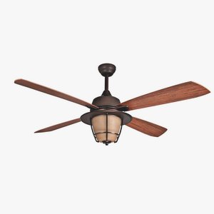 Craftmade Lighting-MR56ESP4C1-Morrow Bay - 56 Inch Ceiling Fan with CFL Bulbs   Espresso Finish with Teak Blade Finish with Scavo Glass