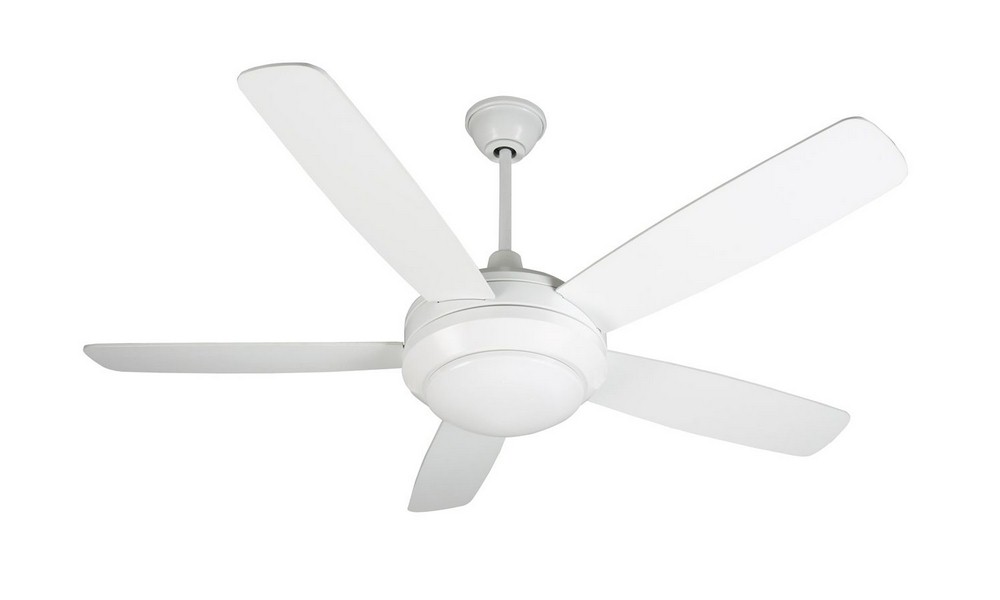 Craftmade Lighting-HE52W5-LED-Helios - Ceiling Fan with Light Kit in Contemporary Style - 52 inches wide by 17.28 inches high   White Finish with White Blade Finish with Matte Opal Glass