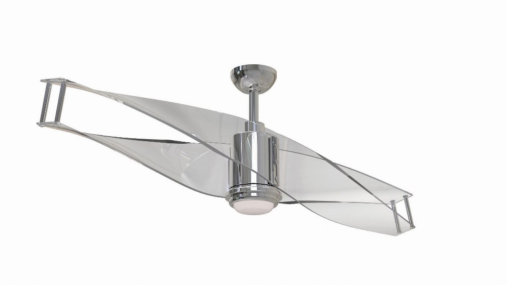 Craftmade Lighting-ILU56PLN2-Illusion - Ceiling Fan with Light Kit in Contemporary Style - 56 inches wide by 15.73 inches high   Polished Nickel Finish with Clear Acrylic Blade Finish with White Frost