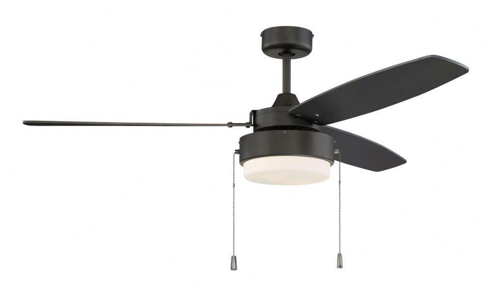 Craftmade Lighting-INT52ESP3-Intrepid - 52 Inch Ceiling Fan with Light Kit   Espresso Finish with Espresso/Walnut Blade Finish with White Opal Glass