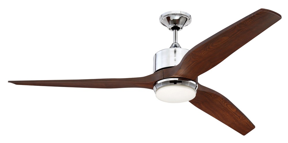 Craftmade Lighting-K11290-Mobi - Ceiling Fan with Light Kit - 60 inches wide by 15.59 inches high   Chrome Finish with Walnut Blade Finish