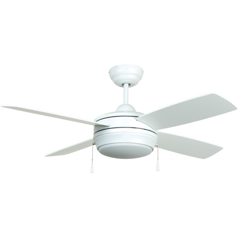 Craftmade Lighting-LAV52MWW4LK-LED-Laval - Ceiling Fan with Light Kit in Contemporary Style - 52 inches wide by 15.34 inches high   Matte White Finish with Matte White Blade Finish with Frost White Gl