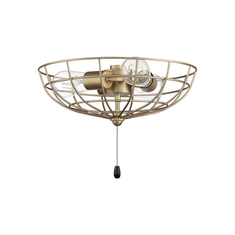 Craftmade Lighting-LK2801-BNK-LED-Universal - Three Light Cage Bowl Light Kit in Transitional Style - 13.48 inches wide by 4.83 inches high   Brushed Polished Nickel Finish with Cage Wire Shade