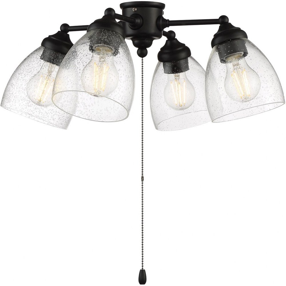 Craftmade Lighting-LK401105-FB-LED-Universal - 28W 4 LED Light Kit in Modern Style - 20.24 inches wide by 8.17 inches high   Flat Black Finish with Clear Seeded Glass