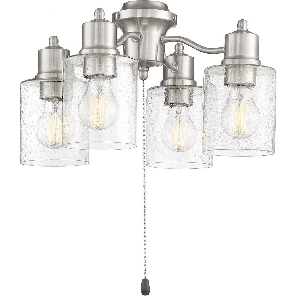 Craftmade Lighting-LK403107-BNK-LED-Universal - 28W 4 LED Light Kit in Modern Style - 16.7 inches wide by 9.76 inches high   Brushed Polished Nickel Finish with Clear Seeded Glass