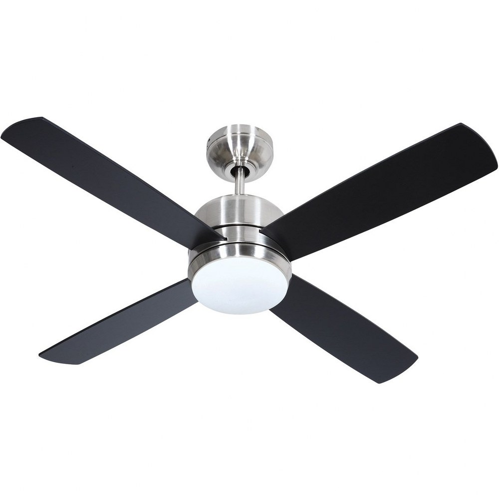 Craftmade Lighting-MN44BNK4-LED-Montreal - Ceiling Fan with Light Kit in Transitional Style - 44 inches wide by 15 inches high Wall Mounted Control LED Lamping Brushed Polished Nickel with Flat Black 