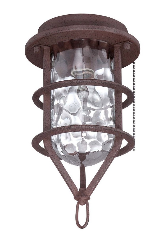 Craftmade Lighting-OLK200-ABZ-LED-Accessory - 6.3 Inch 1 Light Outdoor Cage Fan Light Kit   Aged Bronze Brushed Finish with Clear Water Glass