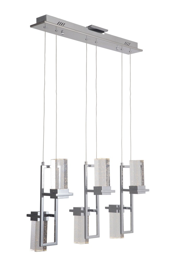 Craftmade Lighting-P782CH6-LED-180W 6 LED Pendant - 4.75 inches wide by 118 inches high   Chrome Finish with Clear Seeded Glass with Clear Crystal