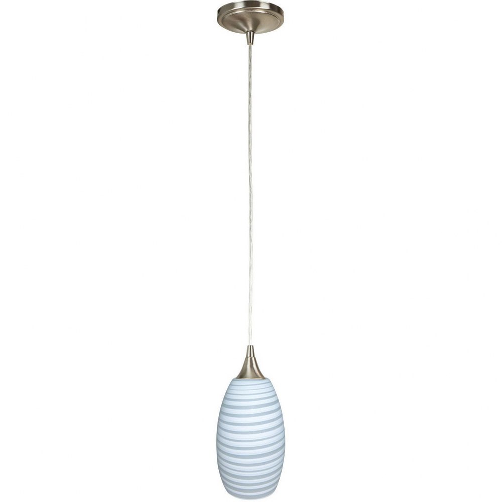 Craftmade Lighting-PN336FL-PNK-WA-Hue - 10.5W 1 LED Mini Pendant with Cord - 5 inches wide by 10.25 inches high   Polished Nickel Finish with Spun White Satin Glass