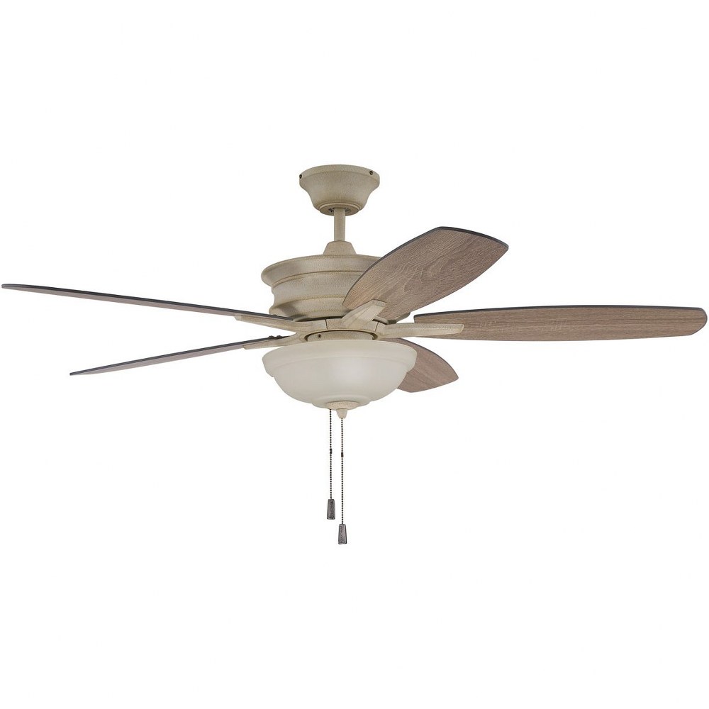 Craftmade Lighting-PNB52CW5-Penbrooke - Ceiling Fan with Light Kit in Transitional Style - 52 inches wide by 17.69 inches high   Cottage White Finish with Driftwood/Cottage White Blade Finish with Fro