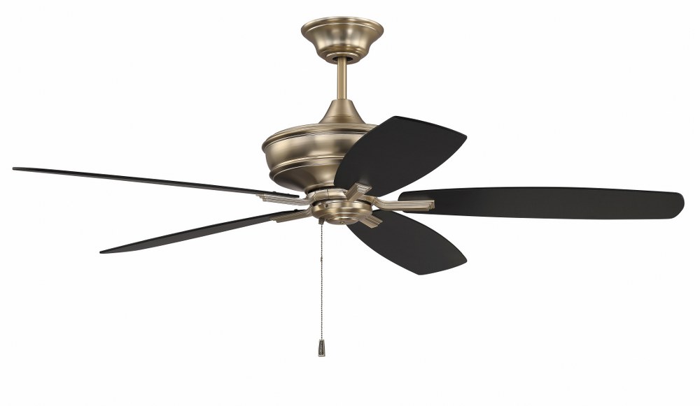 Craftmade Lighting-SLN56SB5-Sloan - Ceiling Fan in Transitional Style - 56 inches wide by 16.61 inches high   Satin Brass Finish with Flat Black/Black Walnut Blade Finish