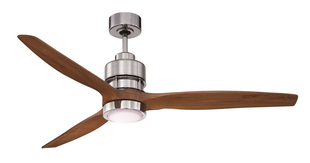 Craftmade Lighting-SON52CH-52WAL-Blade and Light Kit - 52 inches wide by 16.77 inches high Walnut Blades  Chrome Finish with White Frosted Glass