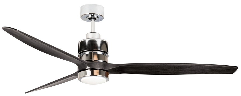 Craftmade Lighting-SON52CH-60GW-Sonnet - Ceiling Fan with Blades and Light Kit - 60 inches wide by 16.77 inches high Grey Wood Blades  Chrome Finish with White Frosted Glass
