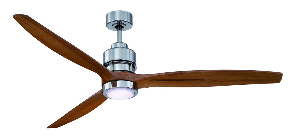 Craftmade Lighting-SON52CH-60LOK-Sonnet - Ceiling Fan with Blades and Light Kit - 60 inches wide by 16.77 inches high Light Oak Blades  Chrome Finish with White Frosted Glass