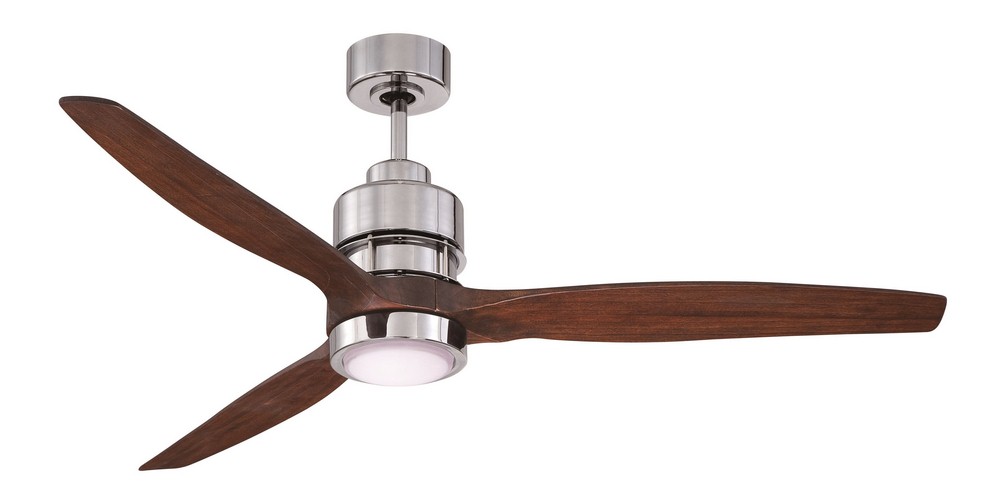 Craftmade Lighting-SON52CH-60WAL-Sonnet - Ceiling Fan with Blades and Light Kit - 60 inches wide by 16.77 inches high Walnut Blades  Chrome Finish with White Frosted Glass