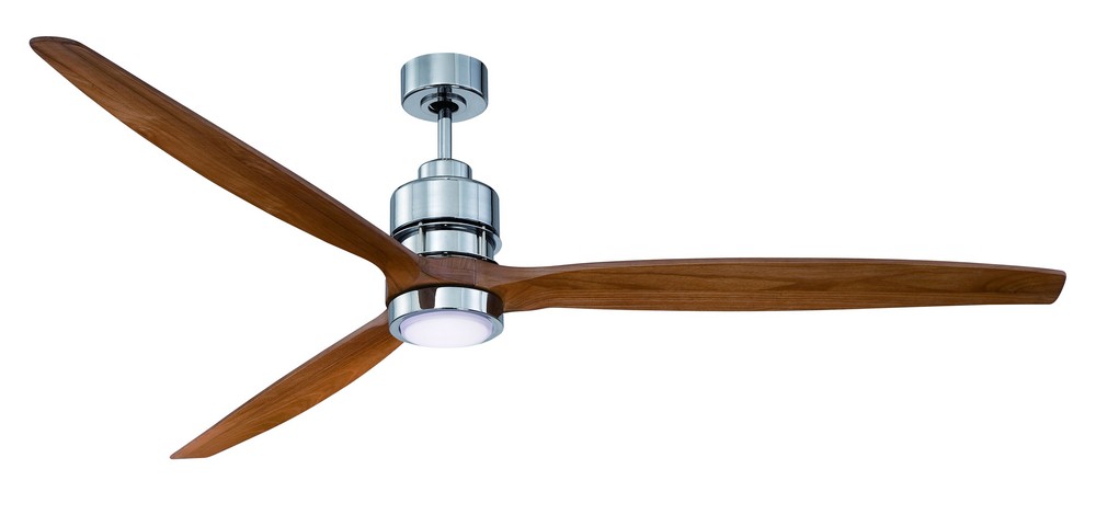 Craftmade Lighting-SON52CH-70LOK-Sonnet - Ceiling Fan with Blades and Light Kit - 70 inches wide by 16.77 inches high Light Oak Blades  Chrome Finish with White Frosted Glass