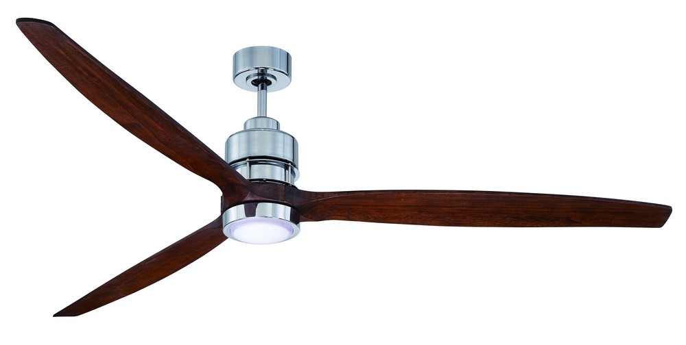 Craftmade Lighting-SON52CH-70WAL-Sonnet - Ceiling Fan with Blades and Light Kit - 70 inches wide by 16.77 inches high Walnut Blades  Chrome Finish with White Frosted Glass