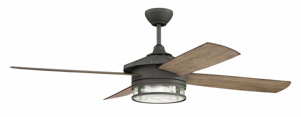 Craftmade Lighting-STK52AGV4-Stockman - Ceiling Fan with Light Kit in Transitional Outdoor Style - 52 inches wide by 16.02 inches high   Aged Galvanized Finish with Driftwood Blade Finish with Clear W