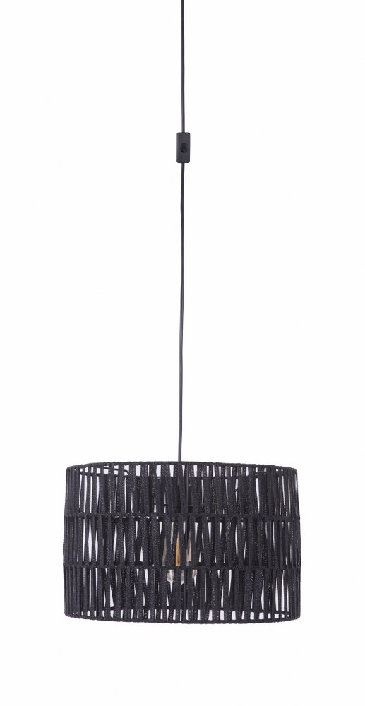 Craftmade Lighting-SW2007-FB-1 Light Swag Pendant - 11.81 inches wide by 11.81 inches high   Flat Black Finish with Flat Black/Paper Shade