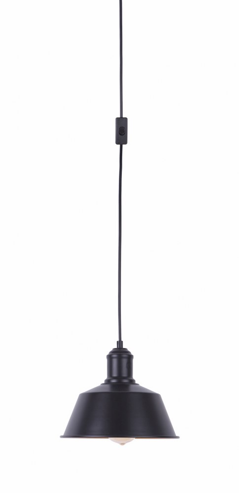 Craftmade Lighting-SW2011-FB-1 Light Swag Pendant - 11.81 inches wide by 11.81 inches high   Flat Black Finish with Flat Black Metal Shade