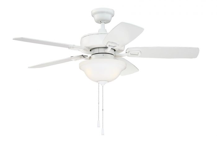 Craftmade Lighting-TCE42W5C1-Twist N Click - 42 Inch Ceiling Fan with Light Kit   White Finish