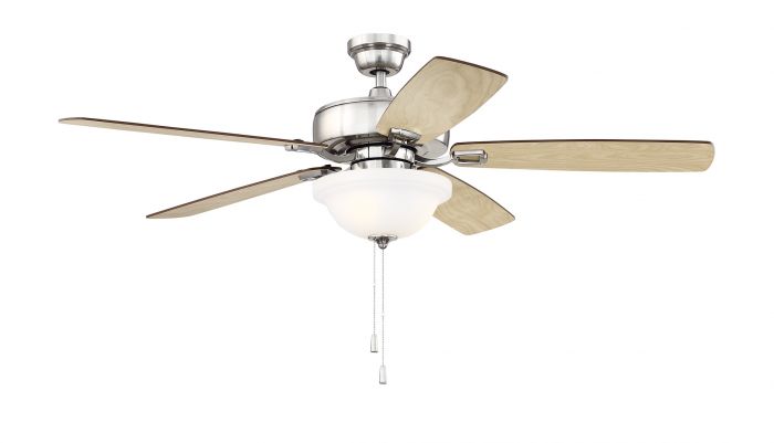 Craftmade Lighting-TCE52BNK5C1-Twist N Click - 52 Inch Ceiling Fan with Light Kit   Brushed Polished Nickel Finish
