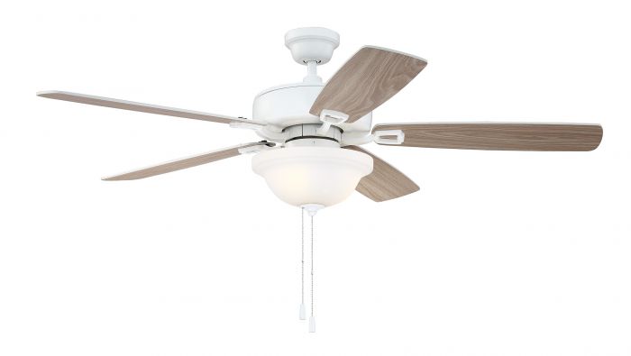 Craftmade Lighting-TCE52W5C1-Twist N Click - 52 Inch Ceiling Fan with Light Kit   White Finish