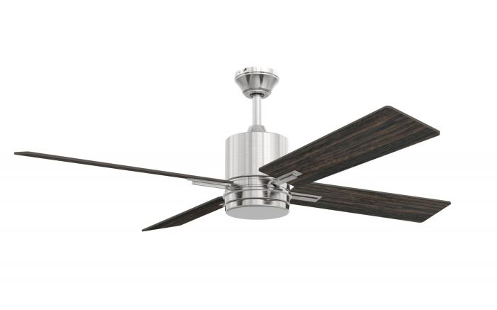 Craftmade Lighting-TEA52BNK4-Teana - 52 Inch Ceiling Fan with Light Kit Wall Mounted Control  Brushed Polished Nickel Finish with Silver/Walnut Reversible Blades