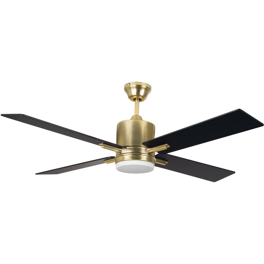 Craftmade Lighting-TEA52SB4-UCI-Teana - 52 Inch Ceiling Fan with Light Kit Handheld UCI Remote Control  Satin Brass Finish with Flat Black/Mesquite Reversible Blades