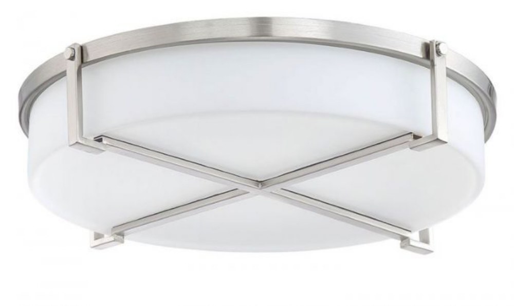 Craftmade Lighting-TFVR1214-BNK-Decorative Ventilation - 15.64 Inch Bath Exhaust Fan Retrofit Kit  Brushed Polished Nickel Finish with White Frosted Glass