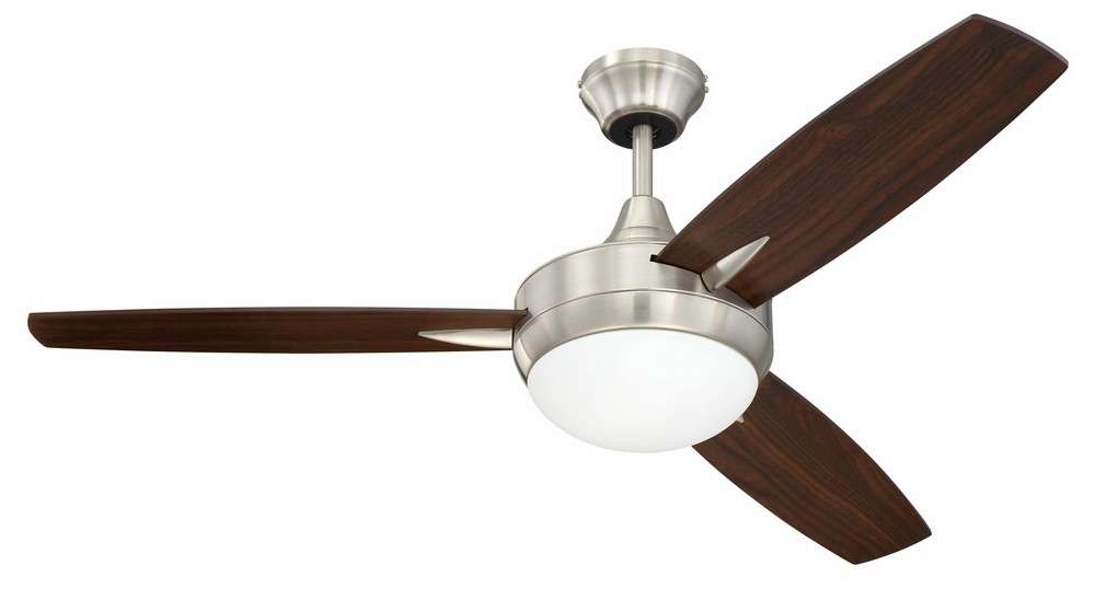 Craftmade Lighting-TG48BNK3-UCI-Targas - 48 Inch Ceiling Fan with Light Kit Brushed Polished Nickel Handheld White Finish with White Blades