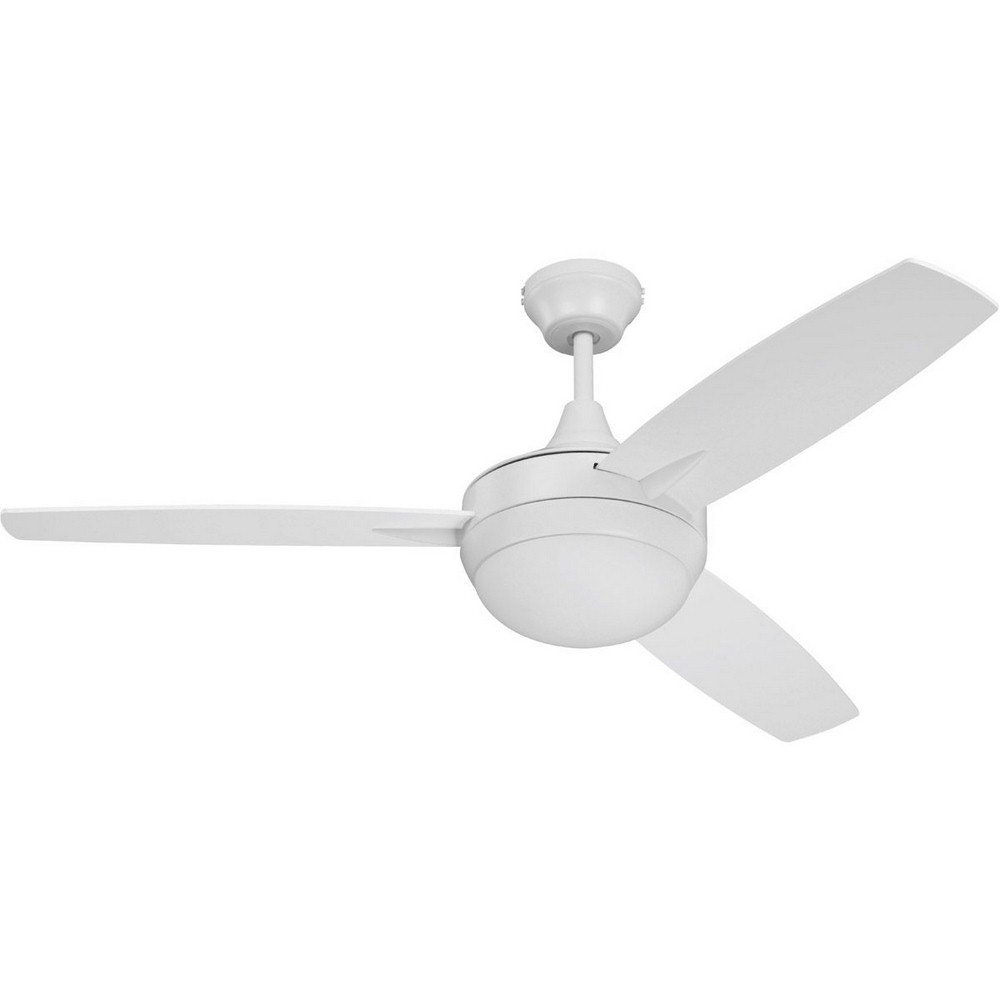 Craftmade Lighting-TG52W3-UCI-Targas - Ceiling Fan with Light Kit in Contemporary Style - 52 inches wide by 16.73 inches high White Handheld Gloss Black Finish with Gloss Black Blades