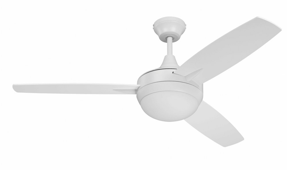 Craftmade Lighting-TG52W3-Targas - Ceiling Fan with Light Kit in Contemporary Style - 52 inches wide by 16.73 inches high Wall Mounted Control  White Finish with White Blades