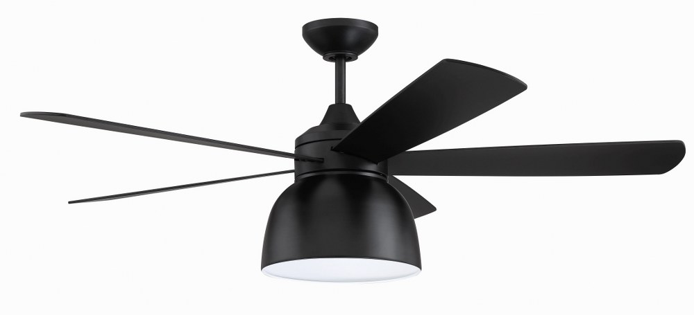 Craftmade Lighting-VEN52FB5-Ventura - Ceiling Fan with Light Kit in Transitional Outdoor Style - 52 inches wide by 18.91 inches high   Flat Black Finish with Flat Black Blade Finish with Flat Black Gl