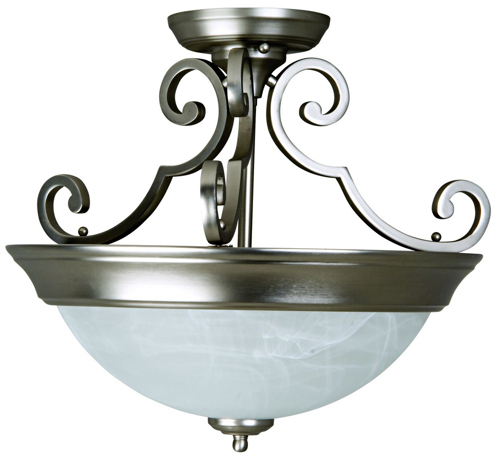 Craftmade Lighting-X224-BN-Step Pan - Two Light Semi-Flush Mount - 16.56 inches wide by 14.25 inches high   Step Pan - Two Light Semi-Flush Mount - 16.56 inches wide by 14.25 inches high