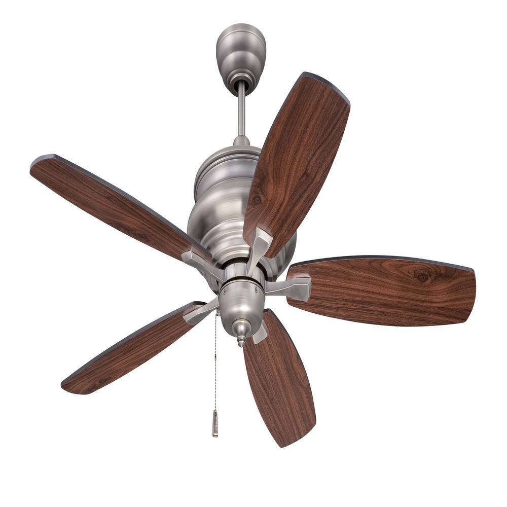 Craftmade Lighting-YOR52AN5-Yorktown - Ceiling Fan in Transitional Style - 52 inches wide by 17.7 inches high   Pewter Finish with Walnut/Black Blade Finish