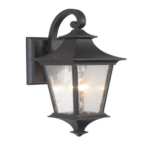 Craftmade Lighting-Z1354-MN-Argent II - One Light Small Outdoor Wall Mount in Transitional Style - 6 inches wide by 15.75 inches high   Midnight Finish with Clear Seeded Glass