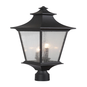 Craftmade Lighting-Z1375-MN-Argent II - Three Light Large Outdoor Post Mount in Transitional Style - 10 inches wide by 24.56 inches high   Argent II - Three Light Large Outdoor Post Mount in Transitio