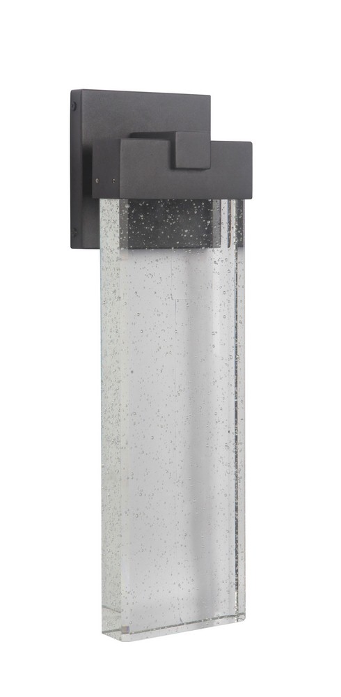 Craftmade Lighting-Z1614-TB-LED-Aria 19.5 Inch Medium Outdoor Wall Lantern Approved for Wet Locations   Matte Black Finish with Seeded Glass