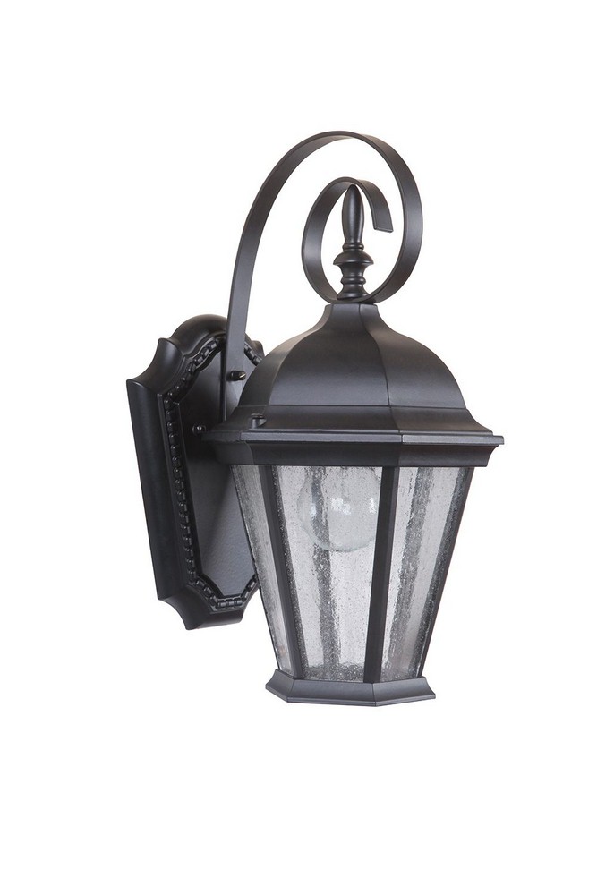 Craftmade Lighting-Z2904-MN-Chadwick - One Light Outdoor Small Wall Mount in Traditional Style - 8 inches wide by 14.5 inches high Midnight  Oiled Bronze Gilded Finish with Clear Seeded Glass